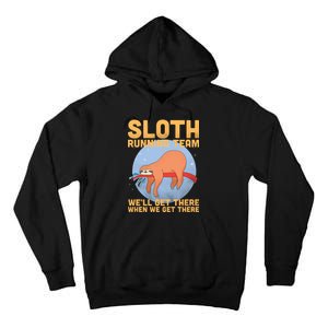 Lazy Sloth Running Team Distressed Tall Hoodie