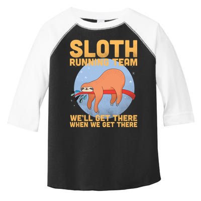 Lazy Sloth Running Team Distressed Toddler Fine Jersey T-Shirt