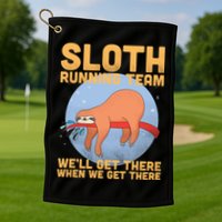 Lazy Sloth Running Team Distressed Golf Towel