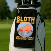 Lazy Sloth Running Team Distressed Golf Towel