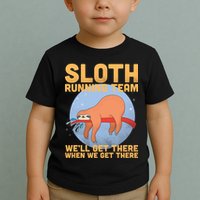 Lazy Sloth Running Team Distressed Toddler T-Shirt