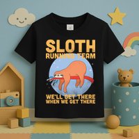 Lazy Sloth Running Team Distressed Toddler T-Shirt