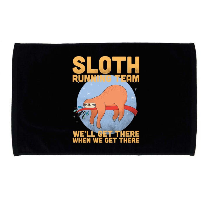 Lazy Sloth Running Team Distressed Microfiber Hand Towel