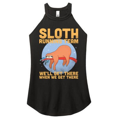 Lazy Sloth Running Team Distressed Women's Perfect Tri Rocker Tank