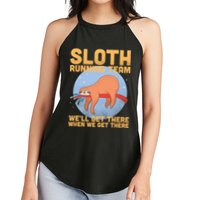 Lazy Sloth Running Team Distressed Women's Perfect Tri Rocker Tank