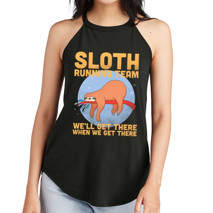 Lazy Sloth Running Team Distressed Women's Perfect Tri Rocker Tank