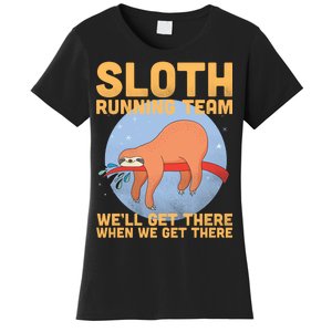 Lazy Sloth Running Team Distressed Women's T-Shirt