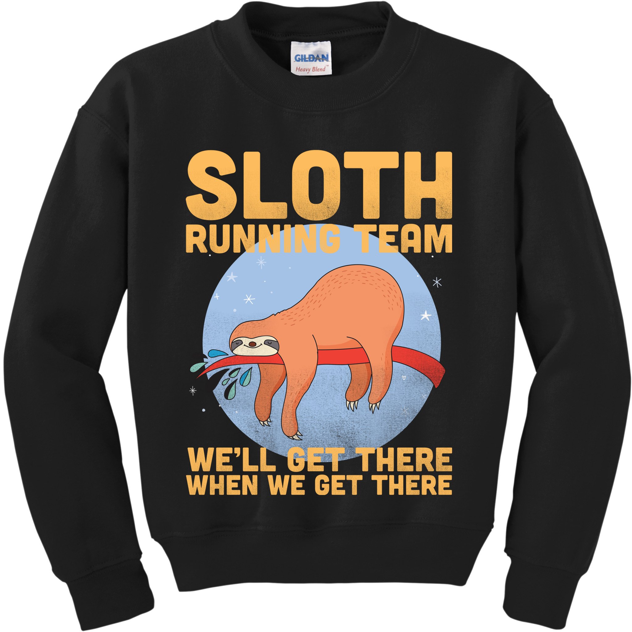 Lazy Sloth Running Team Distressed Kids Sweatshirt