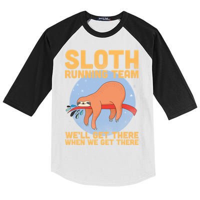 Lazy Sloth Running Team Distressed Kids Colorblock Raglan Jersey