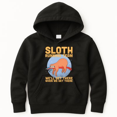 Lazy Sloth Running Team Distressed Kids Hoodie