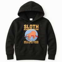Lazy Sloth Running Team Distressed Kids Hoodie