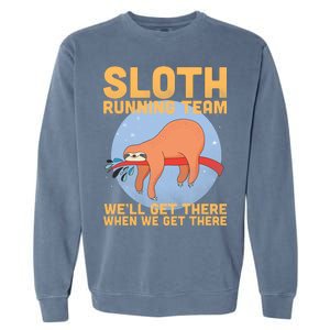 Lazy Sloth Running Team Distressed Garment-Dyed Sweatshirt