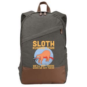 Lazy Sloth Running Team Distressed Cotton Canvas Backpack