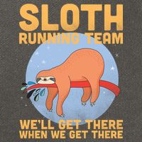 Lazy Sloth Running Team Distressed Cotton Canvas Backpack