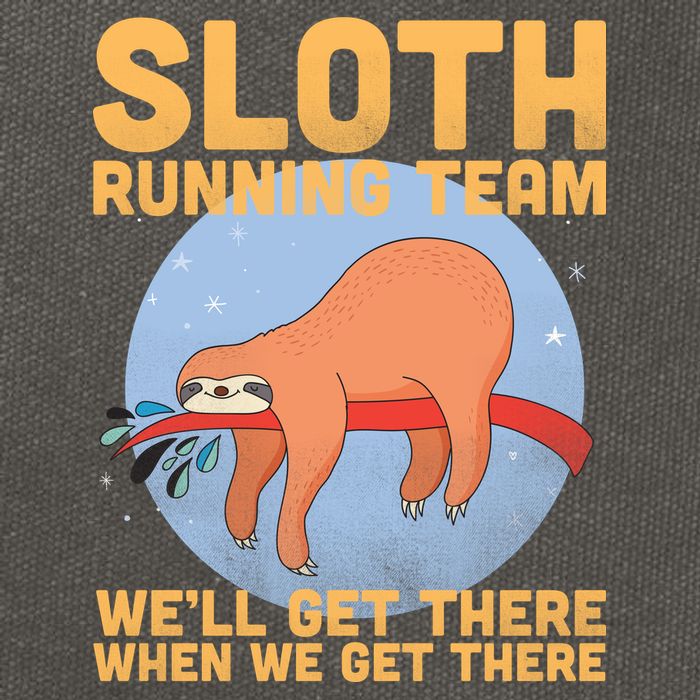 Lazy Sloth Running Team Distressed Cotton Canvas Backpack