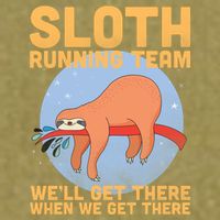 Lazy Sloth Running Team Distressed Garment-Dyed Women's Muscle Tee