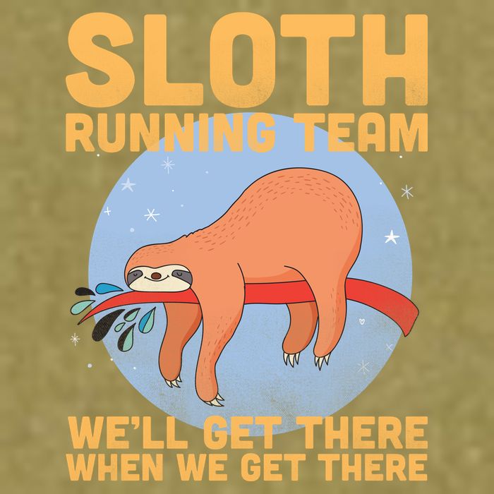 Lazy Sloth Running Team Distressed Garment-Dyed Women's Muscle Tee