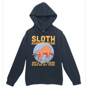 Lazy Sloth Running Team Distressed Urban Pullover Hoodie