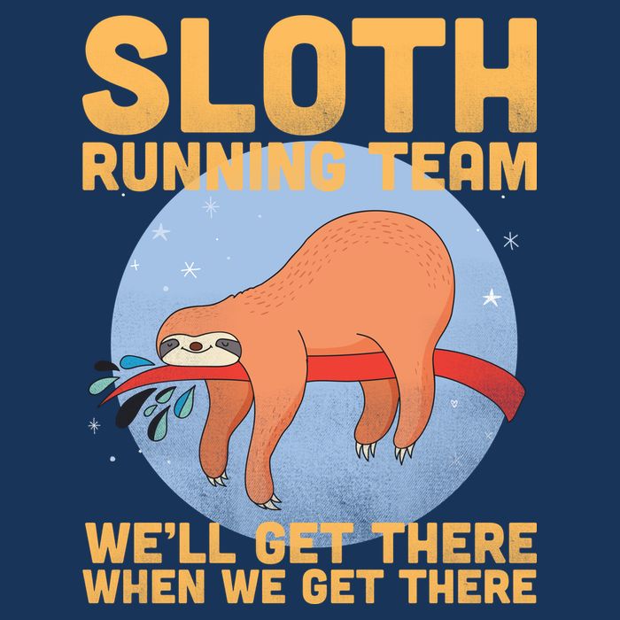 Lazy Sloth Running Team Distressed Infant Baby Jersey Bodysuit