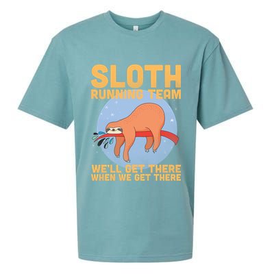 Lazy Sloth Running Team Distressed Sueded Cloud Jersey T-Shirt