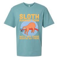Lazy Sloth Running Team Distressed Sueded Cloud Jersey T-Shirt
