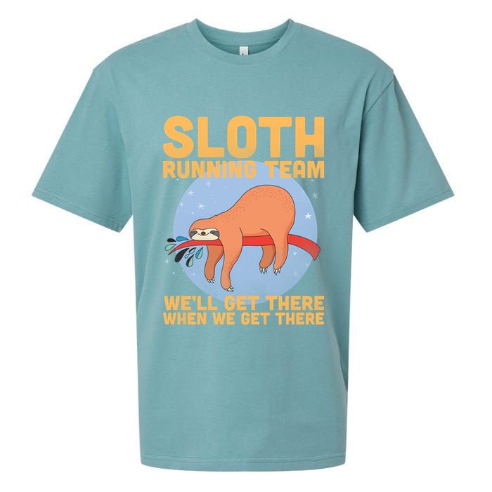 Lazy Sloth Running Team Distressed Sueded Cloud Jersey T-Shirt