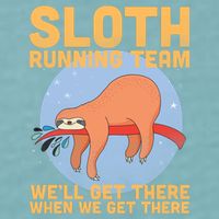 Lazy Sloth Running Team Distressed Sueded Cloud Jersey T-Shirt