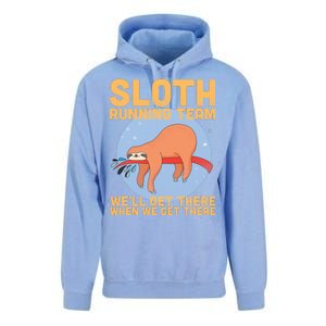 Lazy Sloth Running Team Distressed Unisex Surf Hoodie