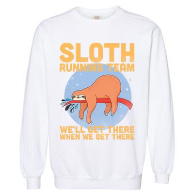 Lazy Sloth Running Team Distressed Garment-Dyed Sweatshirt
