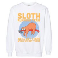 Lazy Sloth Running Team Distressed Garment-Dyed Sweatshirt