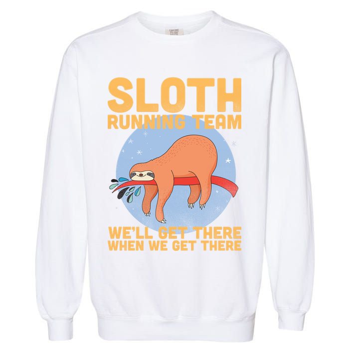Lazy Sloth Running Team Distressed Garment-Dyed Sweatshirt