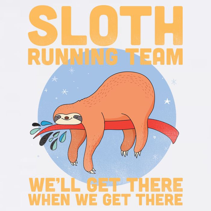Lazy Sloth Running Team Distressed Garment-Dyed Sweatshirt