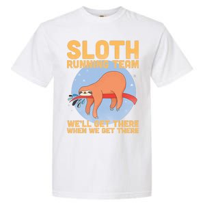 Lazy Sloth Running Team Distressed Garment-Dyed Heavyweight T-Shirt