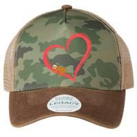 Lazy Sloth Sleeping On Heart Legacy Tie Dye Trucker Hat