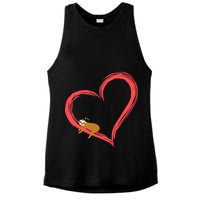 Lazy Sloth Sleeping On Heart Ladies PosiCharge Tri-Blend Wicking Tank