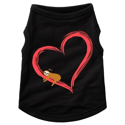 Lazy Sloth Sleeping On Heart Doggie Tank