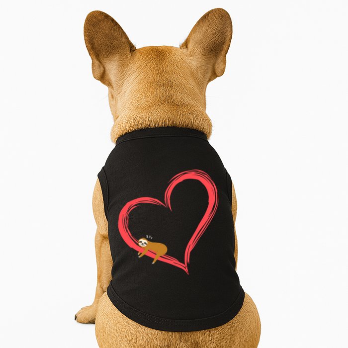 Lazy Sloth Sleeping On Heart Doggie Tank
