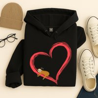 Lazy Sloth Sleeping On Heart Hoodie