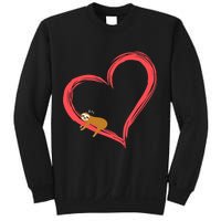 Lazy Sloth Sleeping On Heart Sweatshirt