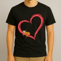 Lazy Sloth Sleeping On Heart T-Shirt