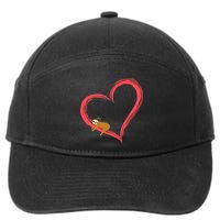 Lazy Sloth Sleeping On Heart 7-Panel Snapback Hat