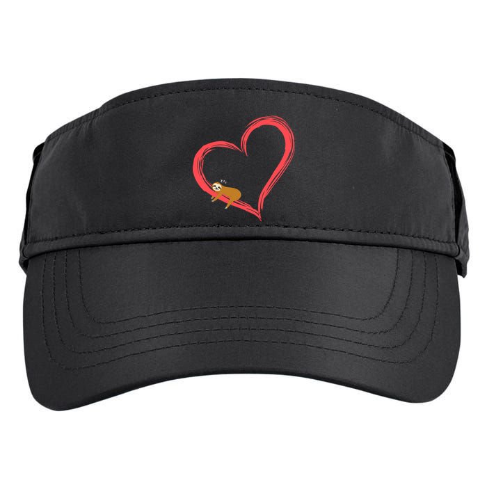 Lazy Sloth Sleeping On Heart Adult Drive Performance Visor