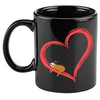 Lazy Sloth Sleeping On Heart 11oz C Handle Ceramic Mug