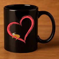 Lazy Sloth Sleeping On Heart 11oz C Handle Ceramic Mug
