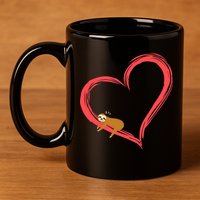 Lazy Sloth Sleeping On Heart 11oz C Handle Ceramic Mug