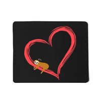 Lazy Sloth Sleeping On Heart Mousepad