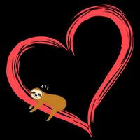 Lazy Sloth Sleeping On Heart Mousepad