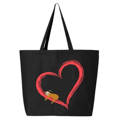 Lazy Sloth Sleeping On Heart 25L Jumbo Tote