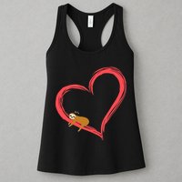 Lazy Sloth Sleeping On Heart Womens Tank Top