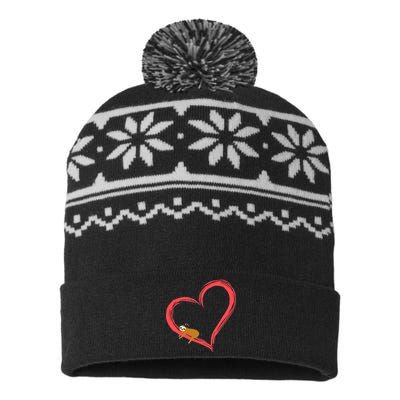 Lazy Sloth Sleeping On Heart USA-Made Snowflake Beanie